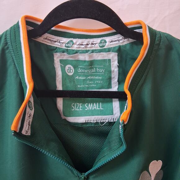 Donegal Bay Athletic Rugby Pullover 1/4 Zip Windbreaker Jacket Green & White-S - Picture 2 of 15